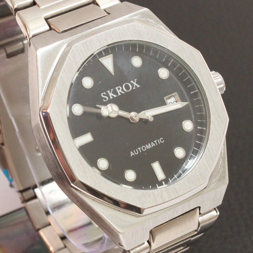 Men's Integrated Bracelet Sports Watch Automatic See Through Case back 41mm - Picture 8 of 12